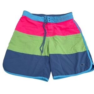 Vineyard Vines Men’s Swim Trunks Size 33 Multicolor Striped Board Shorts